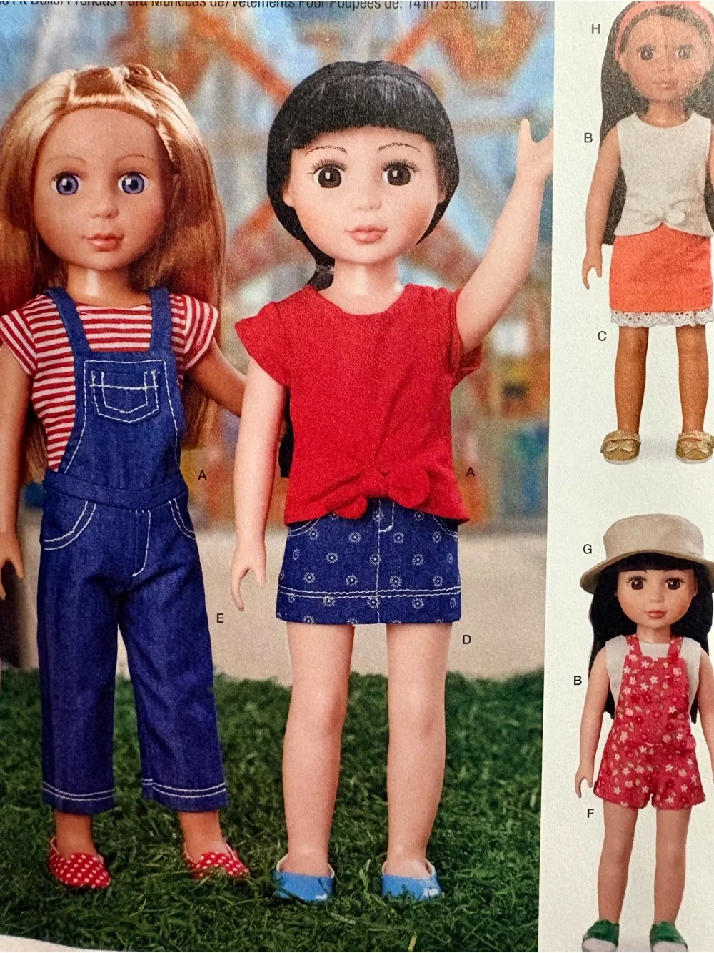 BN UNCUT SIMPLICITY 9415 OS DOLL CLOTHES SEWING PATTERNS